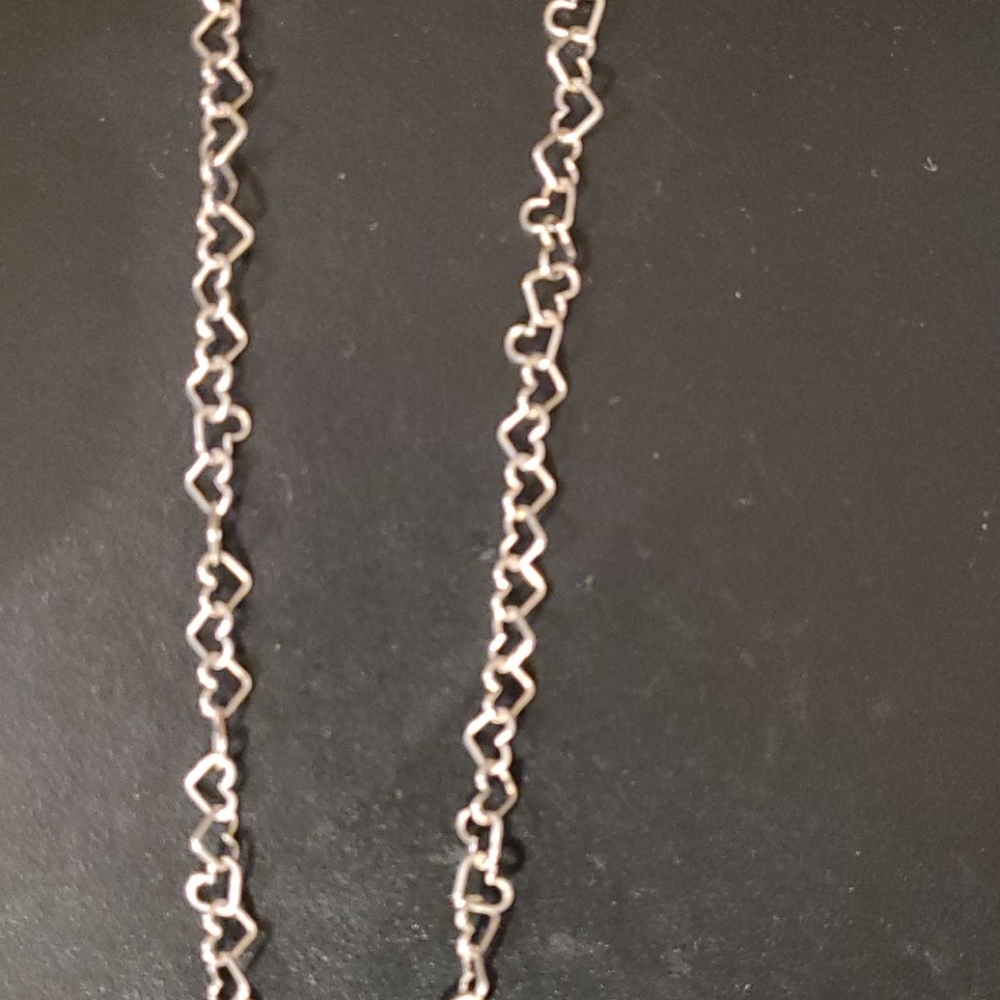 Sterling Sivler heart linked chain 13"long